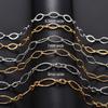 6.5/7/8mm Chic Glitter Stainless Steel Link Cut Oval Figaro Chain Necklace for Women Men Geometric Rhombus Choker Metal Jewelry