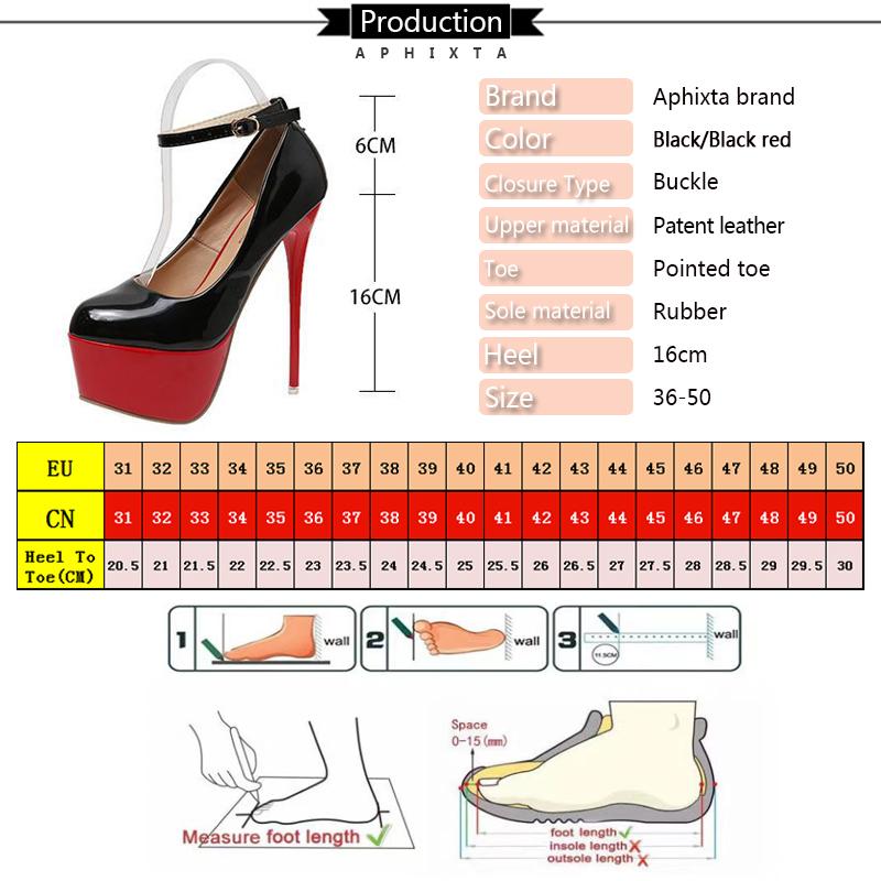 Mode Aphixta 2025 Vente Chaude Escarpins de Danse Disco pour Fête Femmes Plateforme 5,5 cm Boucle de Ceinture Talons Fins Super Hauts 16 cm Escarpins de Mode