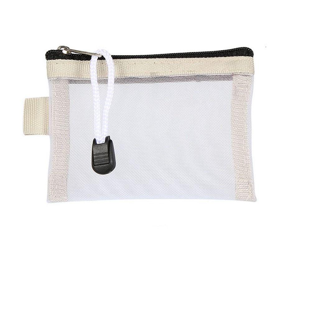 Nylon Mesh Cosmetic Bag ID Credit Card Holder Small Coin Purse Mini Zipper Pouch Mesh Storage Bags