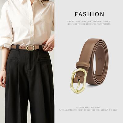 New Belt  Veterinary Leather Suit Pants  Simple Pin Buckle  Versatile Jeans  Women's Belt  Cowhide Decorative Belts  Women