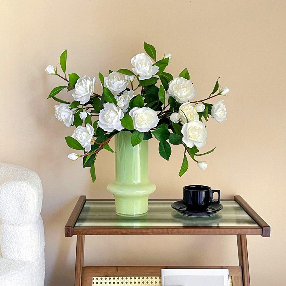 Handmade Artificial Gardenia Branches Real Touch Fake Flowers  Wedding Party Decor