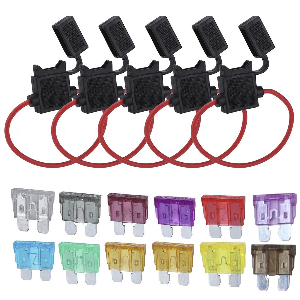 Buy 12 AWG Fuse Holder In Line ATO ATC Type 1‑40A 32VDC with 55PCS
