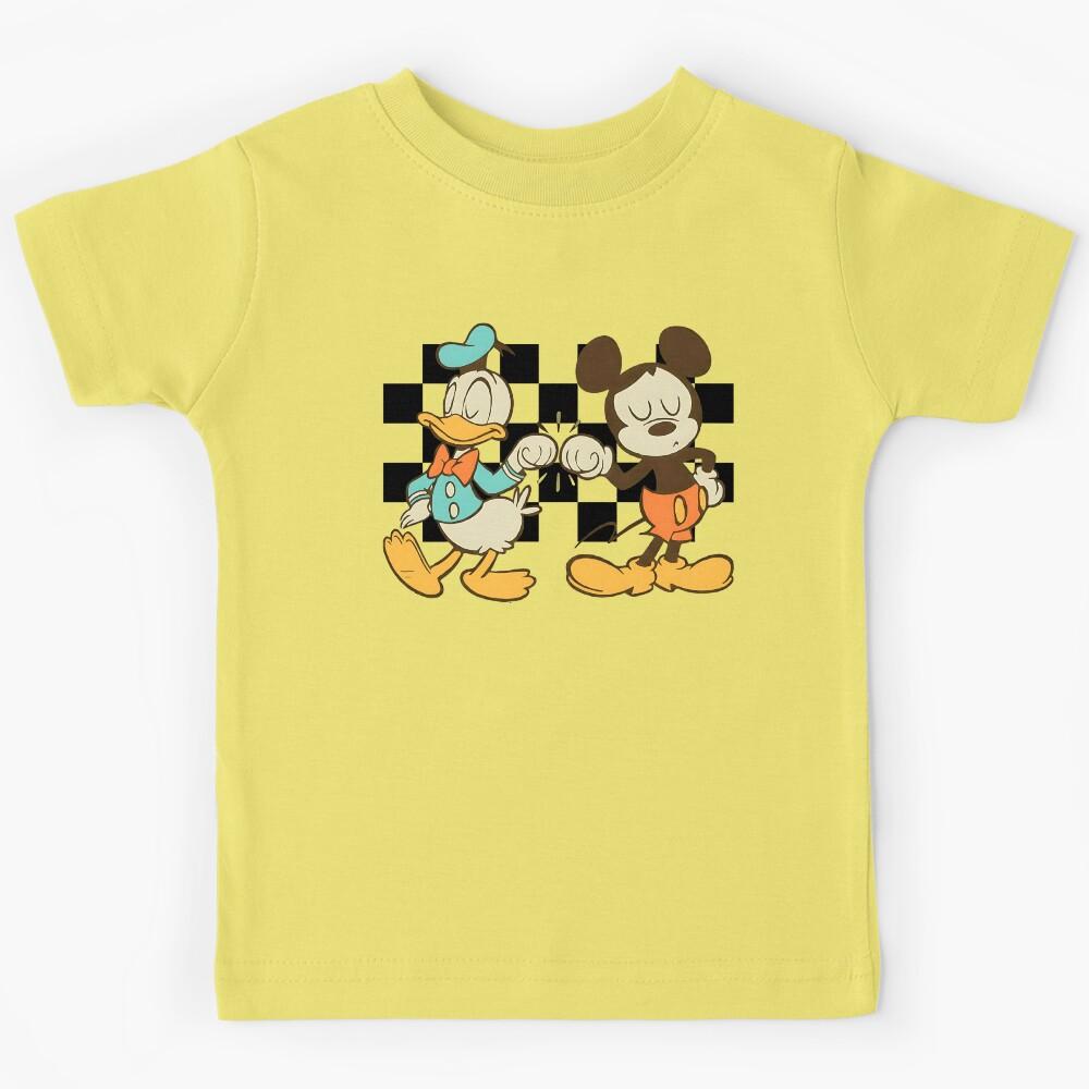 Checkered Cartoon Best Friends Toddler Shirt – Cute Retro Kids Graphic Tee Kids T-Shirt 130