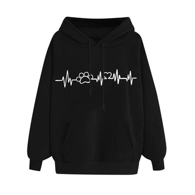 2025 Spring Love Printed Sweater Loose Men's and Women's Trend Hoodie Hooded Top Women's European and American Clothing