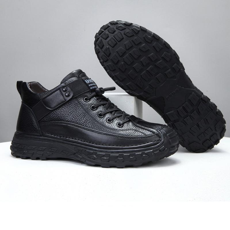 Модные мужские зимние ботинки из натуральной коровьей кожи — фото 5