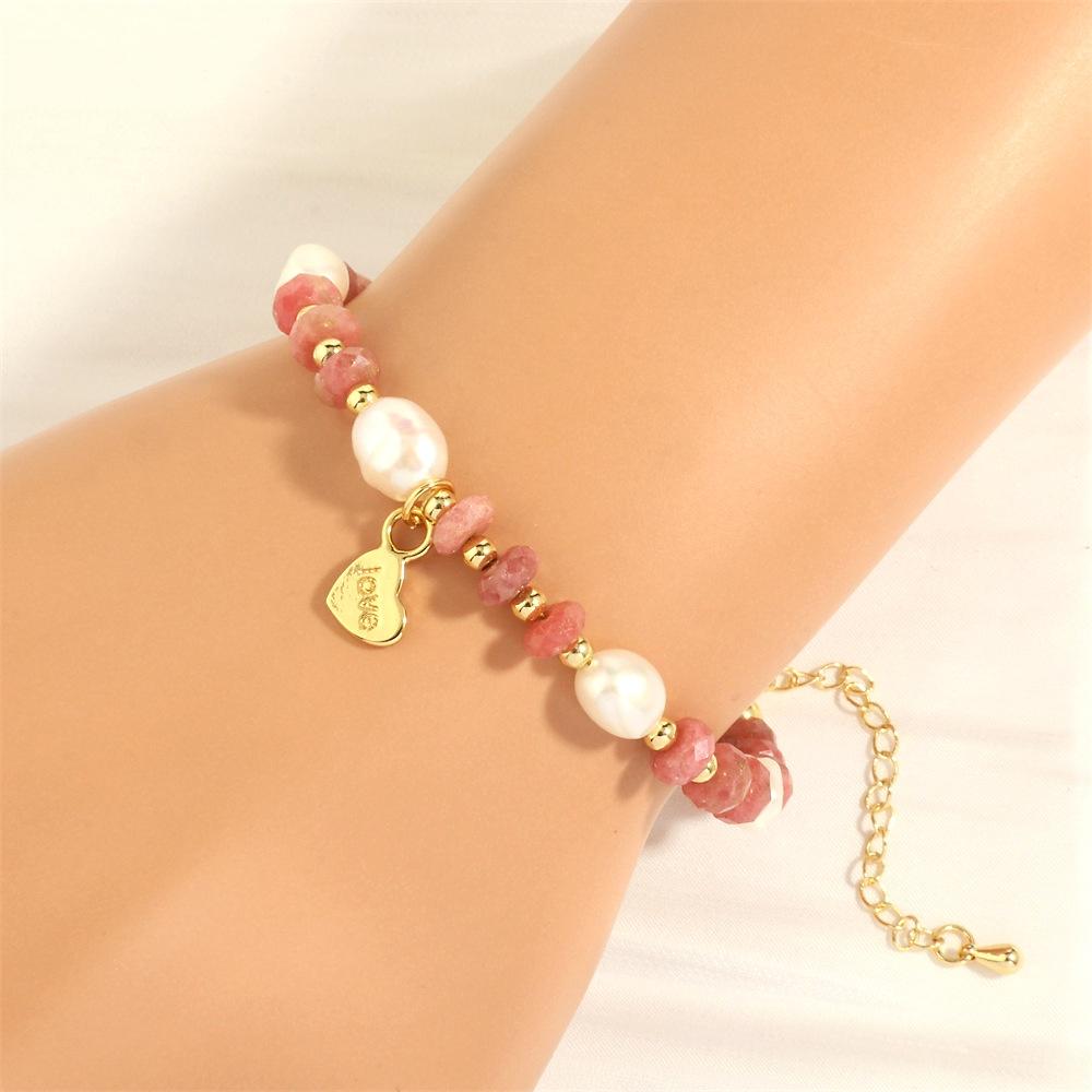 

And Stylish Trendy Red Stripe Crushed Stone Pearl Bracelet For Women Handcrafted Semiprecious Gemstone Eyecatching Element Eye StyleA