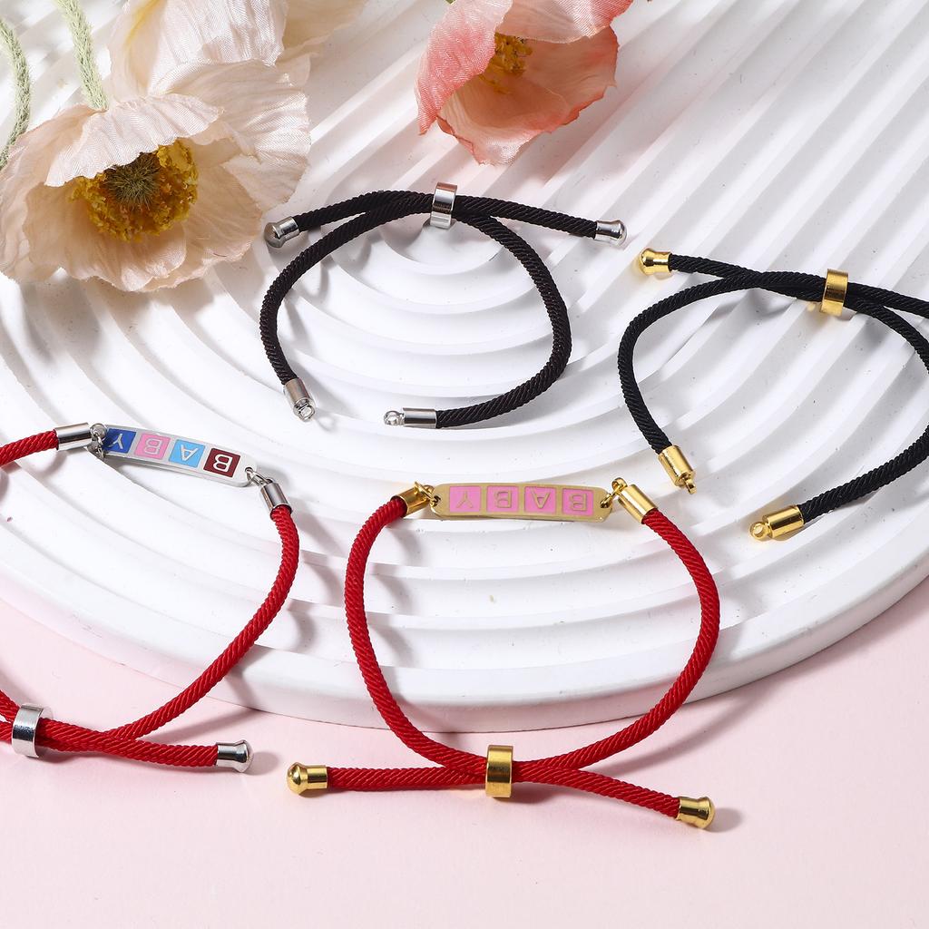 5 Pezzi Braccialetti Semilavorati in Poliammide Regolabili con Chiusura a Coulisse/Scorrevole Per Creazione Gioielli Fatti a Mano Fai da Te Accessori Lunghi 21,5 cm
