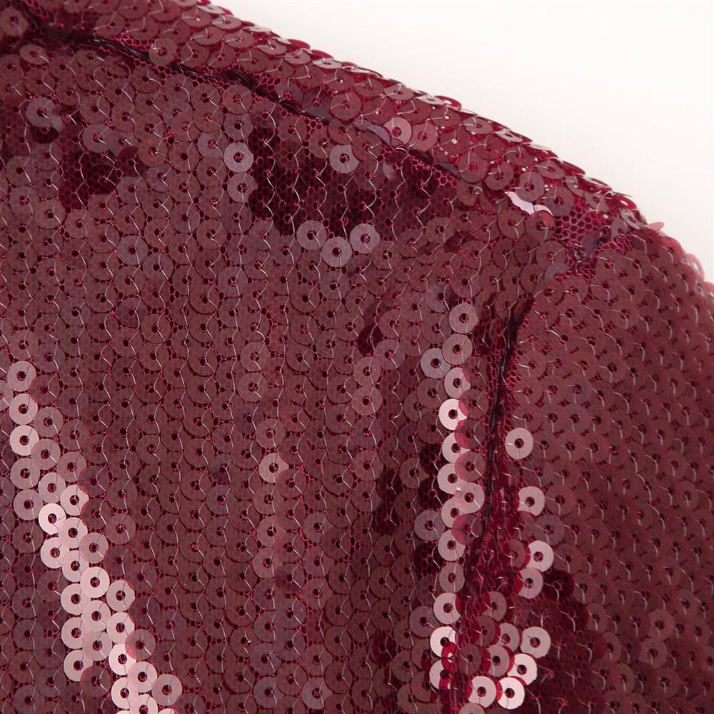 Pailletten-Patchwork-Design Damenkleid - Frühjahr/Sommer 2025 Kollektion, Rundhalsausschnitt, Langarm, Weiter Saum, Unifarbe