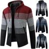 Men's Plus Size Hooded Wool Knit Cardigan Sweater - Thick, Warm, Casual