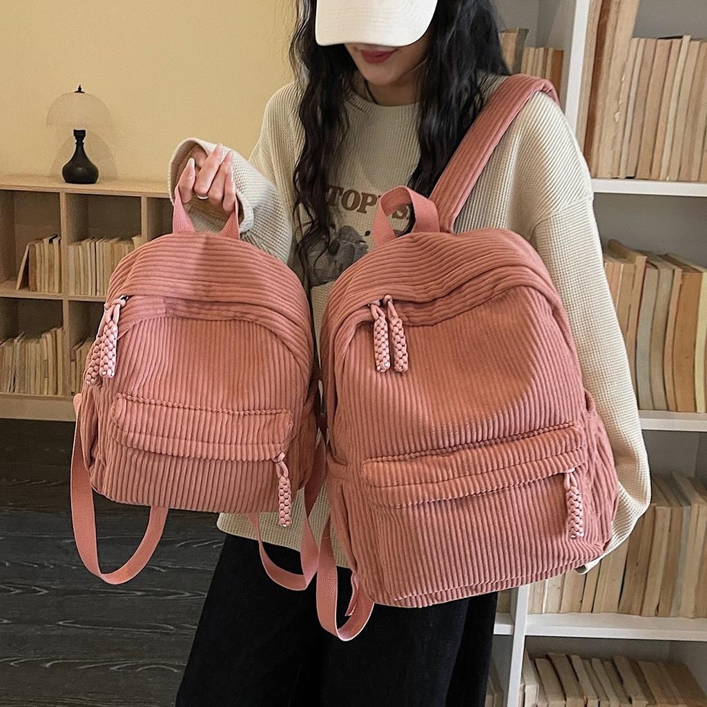 Schultasche Corduroy Kleiner Rucksack Damen 1011 Neuer Mittelschüler Student College Rucksack Lässig Mori Pendler Reise Rucksack