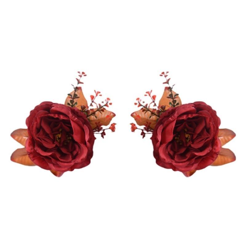 652F Rose Curtain Tieback Clip-on Flower Tie Backs Holder Drape Accessories