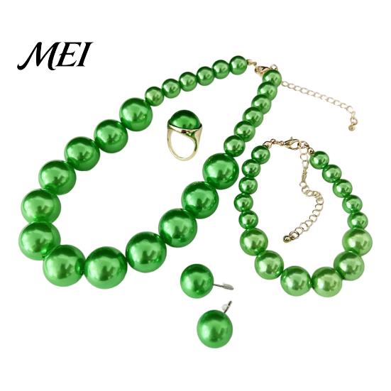 Faux Pearl Earrings Set 3Pcs/Set Imitation Pearls Jewelry Set, Adjustable Length Choker Necklace with Ear Studs And Bracelet, for Weddings Banquets