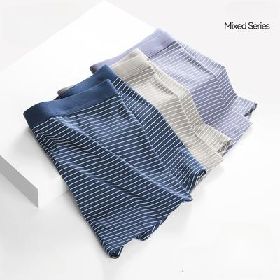 Summer Men's Underwear Modal Cotton Boxer Shorts Breathable Large Size Striped Men's Boxer Briefs for Boys