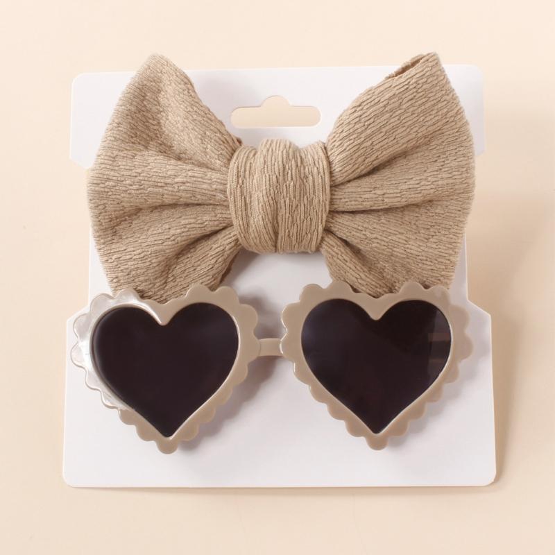 Baby Girls Headband Sunglasses Decor Kit Children Kids Supplies Seaside Beach- Accessories Bows Hair Band & Sunglasses