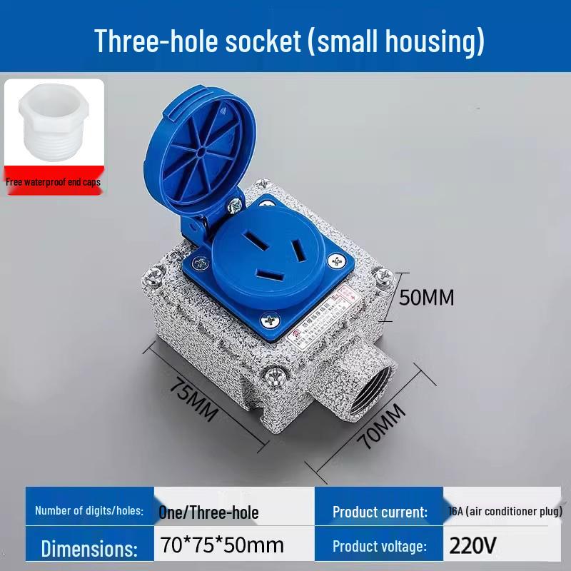 

220V Explosion-proof Outdoor Wall Socket: 16A Waterproof Dustproof 5-Hole Strip with Switch