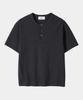 Dekkoloso Dima Cotton Henley Neck Short Sleeve T-Shirt [Charcoal]