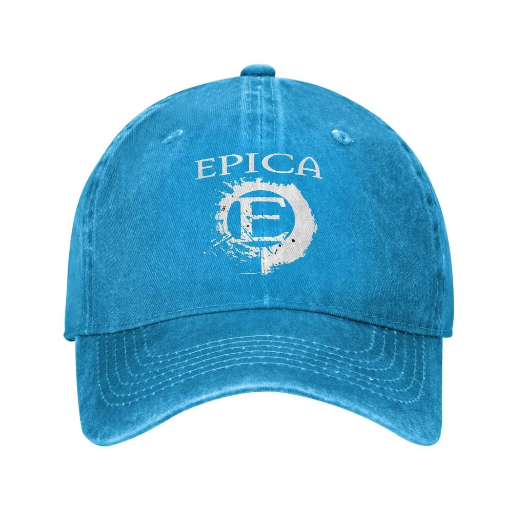 Epica Sun Baseball Cap Band Logo Street Style FeUnisex Unisex Washed Trucker Hat Breathable Design Outdoor Sport Snapback Cap
