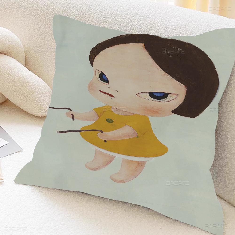 Yoshi Tomo Nara Pillow Cover Sofa Cushion Cover Home Room Decoration Children Gift