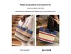 Striped Straw Woven Tote Bag - Large Capacity Beach Vacation Shoulder Bag