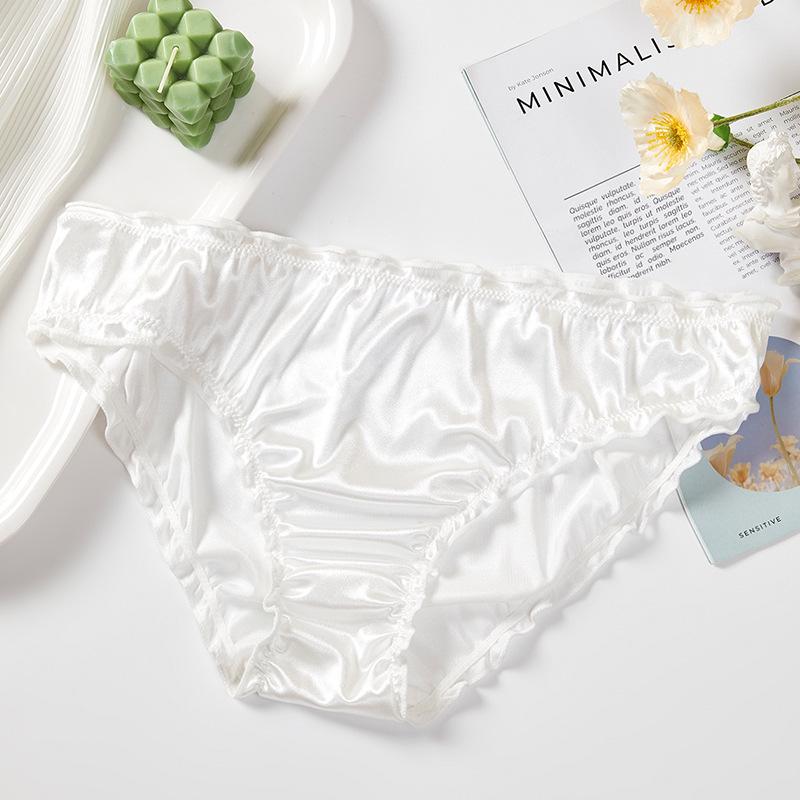 

Женские бесшовные сатиновые трусы больших размеров - Мягкие, удобные, средней посадки, с хлопковой ластовицей XL: 155-200 jin белый