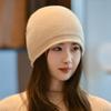 Curled Knitted Hat, Versatile In Autumn and Winter, Small Wool Hat, Warm Ear Protection, Cashmere Hat for Women