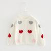 Children's Spring and Autumn Baby Cardigan Knitted Sweater Hollow Top Outerwear Girls Love Thin Jacket