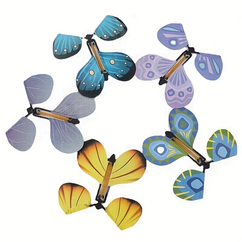 12 Piece Set of Magic Flying Butterfly Toys with Rubber Bands - Colorful Organ Bookmark, Suitable for Party Gifts, Pinata Fillers, Classroom Rewards