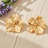 High-End European & American Petal Earrings: Exaggerated Floral Studs for Women