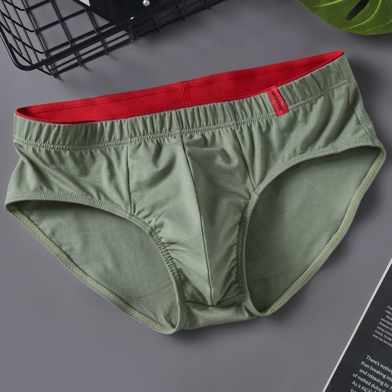 

Мужское нижнее белье с низкой талией, дышащее, однотонное, из хлопка, с треугольными чашками 3XL зелёный