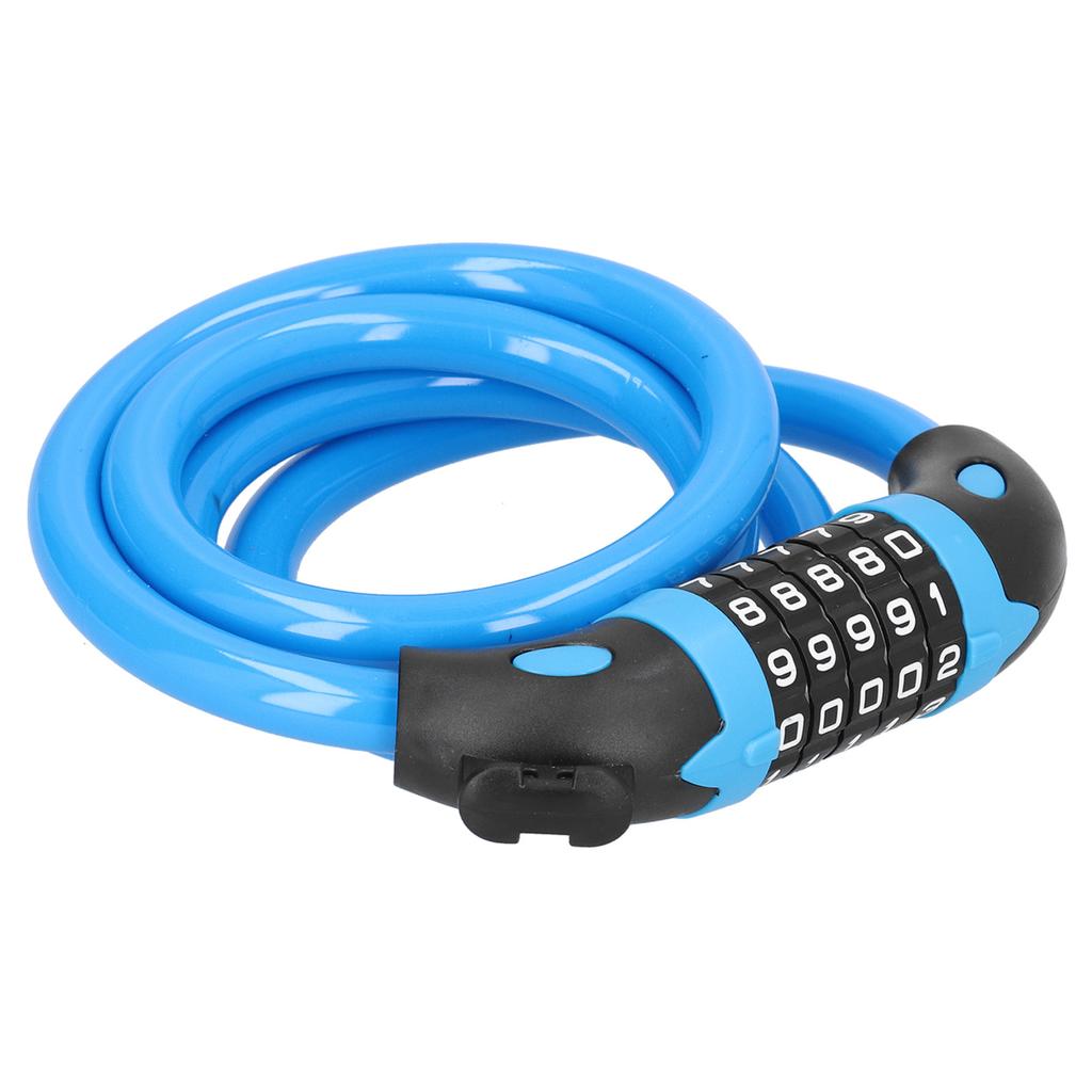 Bicycle Password Lock 5Digit Code Combination Lock Bike Security Antitheft Ring Lock(Blue )