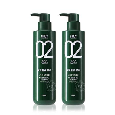 Green Tea Real Shampoo for Oily Skin 500g (Refreshing Type) 1+1