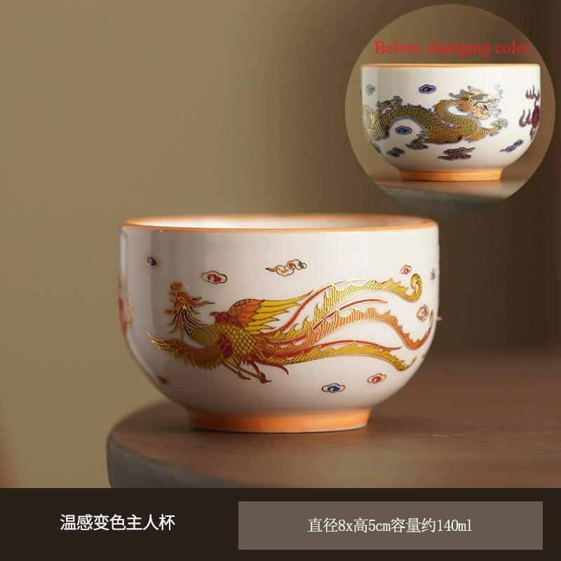 Farbwechselnde Keramik-Teetasse Chinesische Kung Fu Tee-Accessoires Meister-Teetassen Haushalts-Teegeschirr Trinkgeschirr Teezeremonie 2025 Neu
