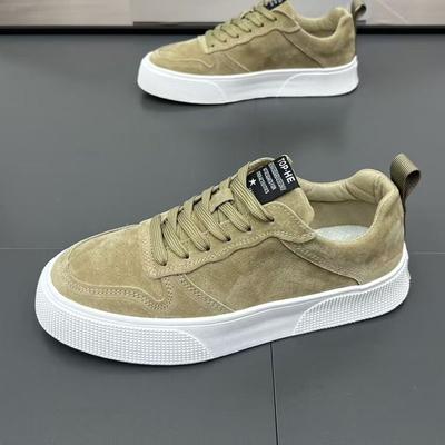 Podzimní semišové ležérní tenisky Pánské platformové tenisky Venkovní sportovní Protiskluzové boty na chůzi a běhání Ploché šněrovací Skateboardové boty