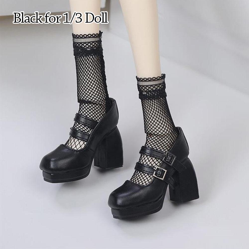 PU Leather Doll Shoes Fashion Play House Shoes Princess High Heels for 1/3 1/4 BJD 45/60cm Dolls