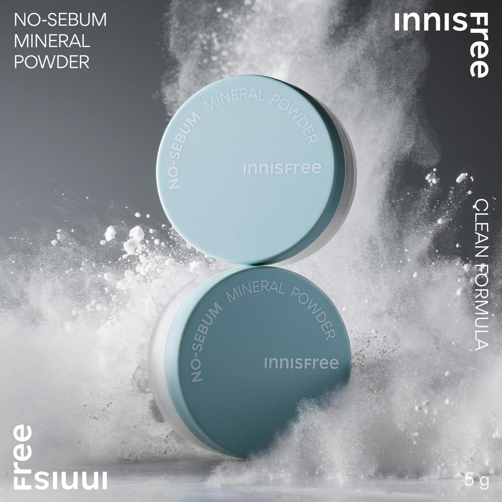 Innisfree Mineral Powder 5G Authentic Korean Stays oily prevents and Portable and perfect for sensitive Provides a natural keeps makeup in prevents