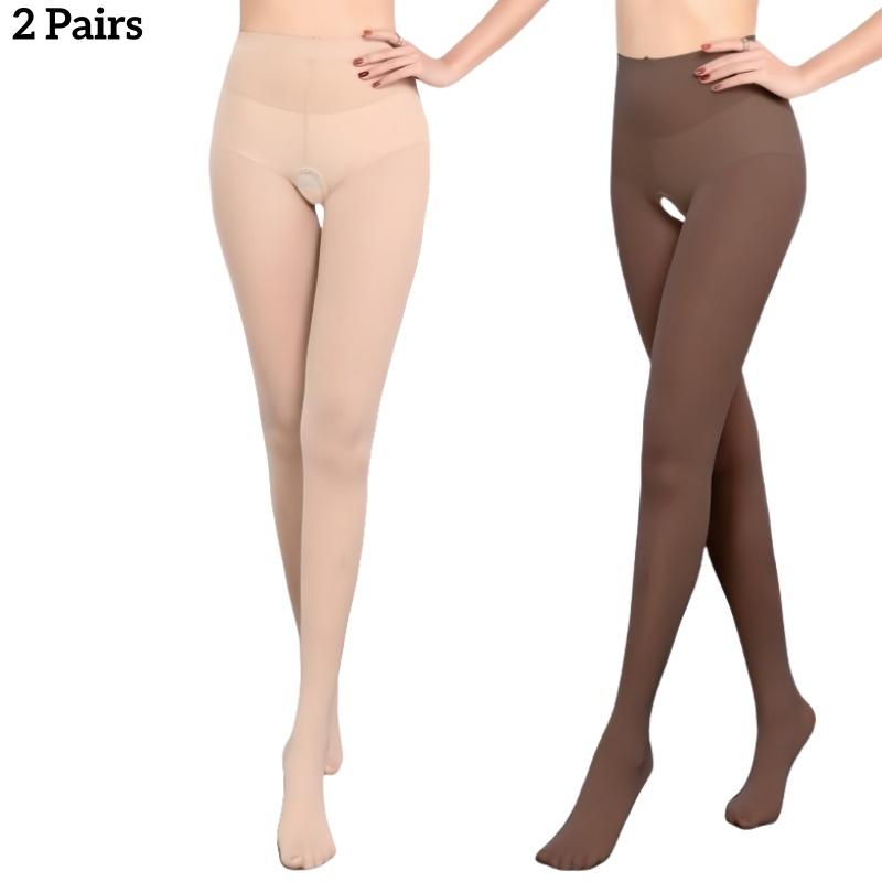 1/2 Pcs Women 120D Velvet Crotchless Sexy Tight Spring Autumn Open Crotch Pantyhose Female Stretchy Slim Skinny Erotic Lingerie