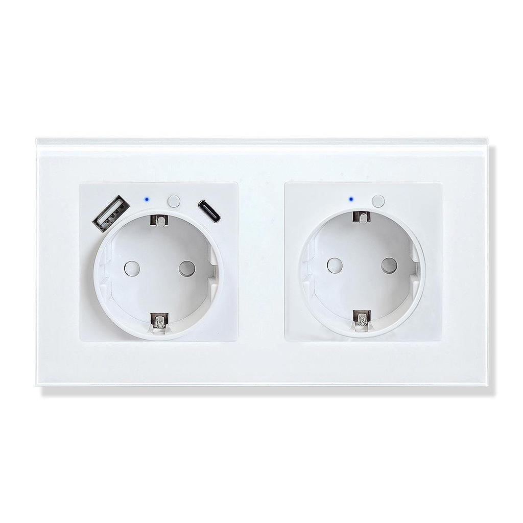 Model 153 Smart WiFi Wall Socket with Tempered Glass Panel - Alice Voice App Compatible