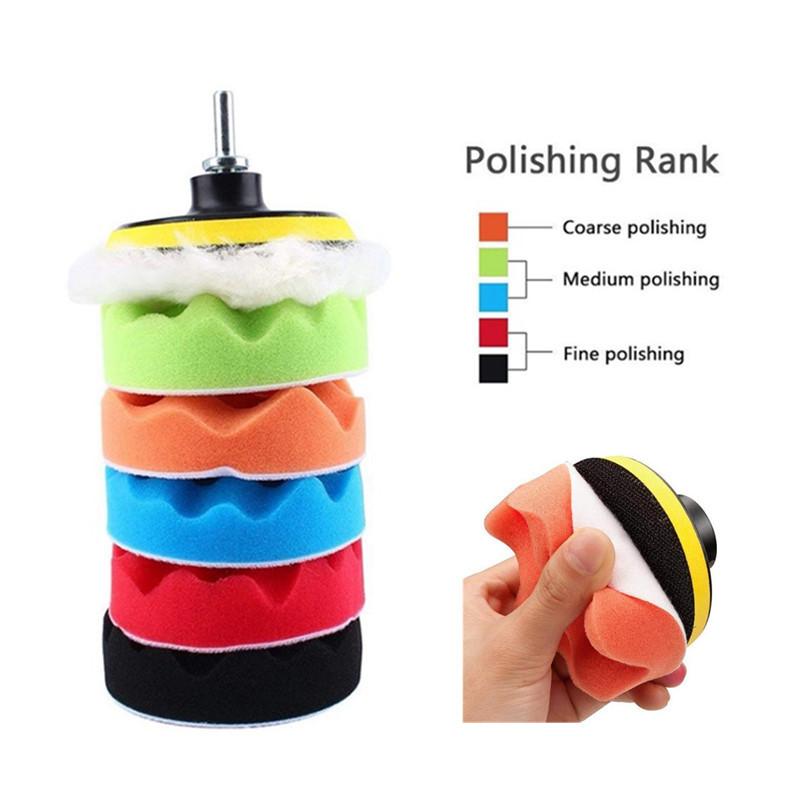 14Pcs Car Polishing Waxing Sponge Wheel Polishing Disc Kit Set 3inch M10 Sponge Disc Pad For Car Polisher Polishing Buffing Auto