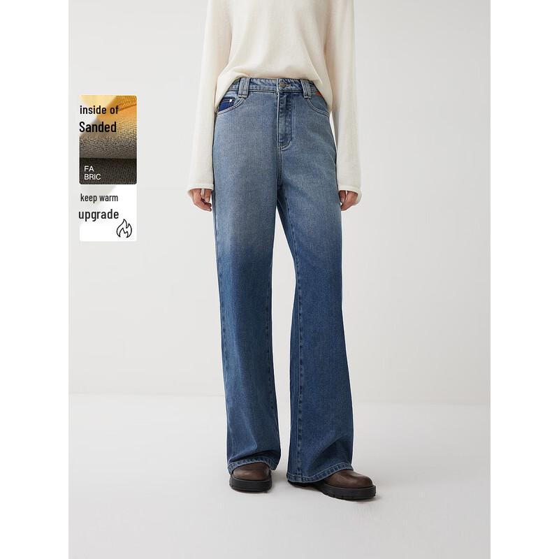 ELLE French Gradient Straight Leg Jeans for Women XL