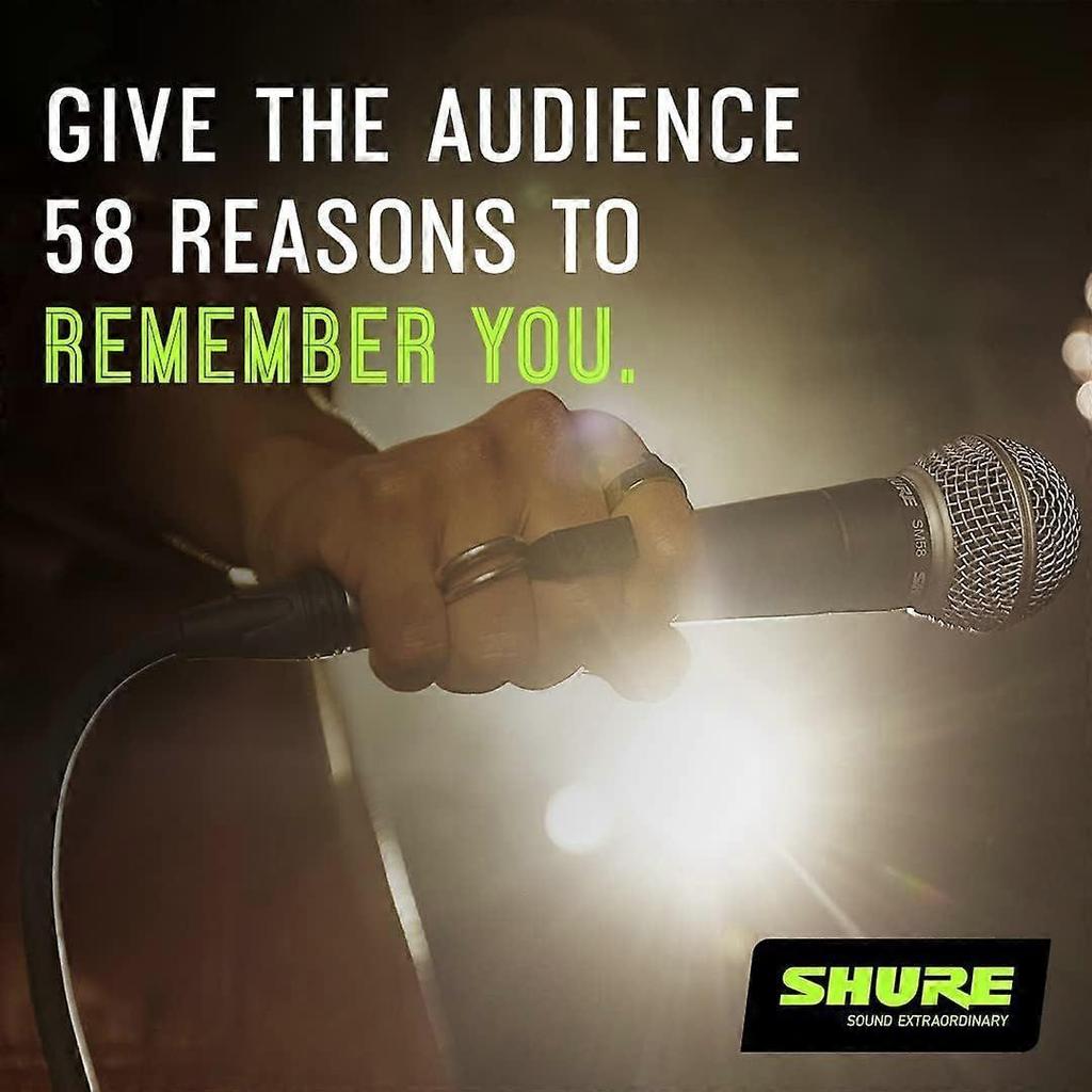 Microfono Dinamico Vocale Professionale Shure SM58 XLR Microfono Cardioide per Performance dal Vivo, Registrazione in Studio, Podcasting e Trasmissione (SM58-LC)