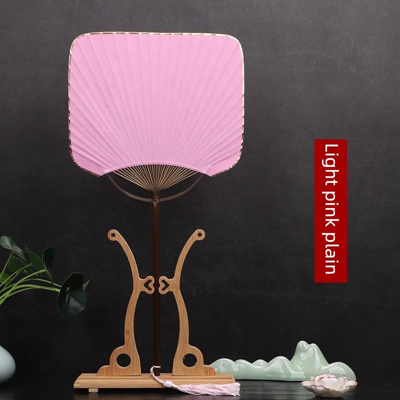 Xuan Paper Circular Fan Blank Calligraphy Thickened Black Bamboo Long Handle Fan Uterus Fan Chinese Ancient Style Double-Sided High-End Japanese DIY