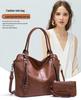 Women's Large Soft Leather Handbag: European & American Style Tote, Single Shoulder & Crossbody Bag, 2025 Collection