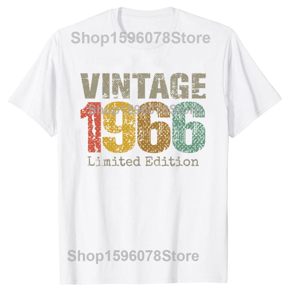 New Men 60 Year Old Gifts Vintage 1966 Limited Edition T Shirt Oversize Printed Casual Tee shirt Casual Short Sleeve Vintage