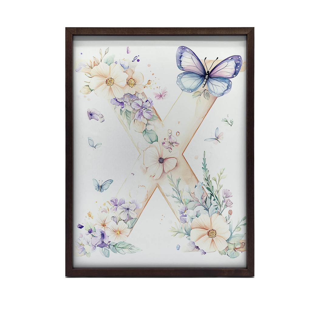 Plakat Kwiatowe X Plakat Kwiatowe X, 30X40 Cm, Rama Drewniana Ciemny Brąz, Papier Matowy 230 Gsm