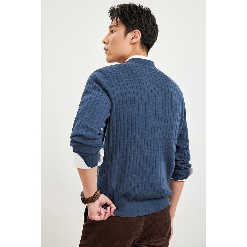 Septwolves Men's Cable Knit Wool Pullover Sweater