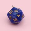 20-Sided Pearl Acrylic Dice Shaker Bag Keychain Pendant for DIY Jewelry