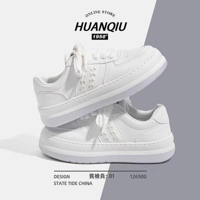 Sneakers Women's 2025 Autumn New Rubber Soft-soled Muffin Heightening Bread Shoes Solid Color Casual White Shoes