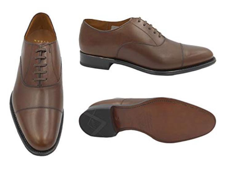 Pánské boty na business boty s rovnou špičkou a koženou podrážkou, tmavé [Regal] (24,5, Hnědá)