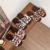 Mode Höst Vinter Leopardtryck Päfflor Dam Plysch Päls Tofflor Flip Flops Inomhus Varma Halkfria Öppen Tå Utomhus Pälsiga Luddiga