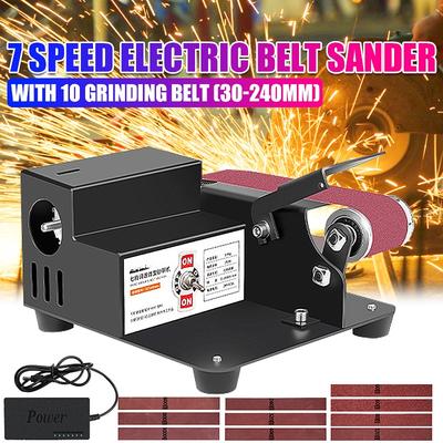 24V-8.5A 250W Multifunktionsschleifer Mini Elektrischer Bandschleifer DIY Polier- und Schleifmaschine 30-240mm
